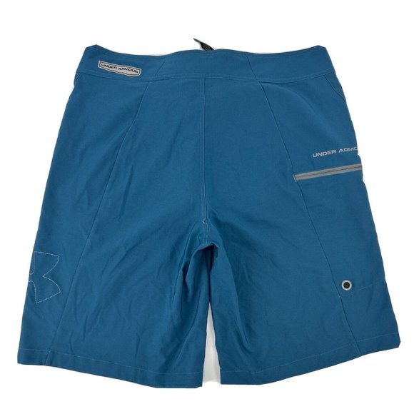 Under Armour Boardshorts Men's 36 Blue‎ Swim Zipper Pocket Logo - Picture 5 of 13